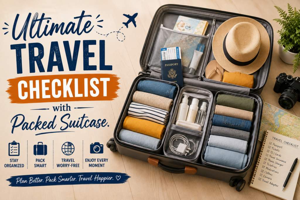 The Ultimate Travel Checklist: Never Forget These 50 Essentials Checklist 1024x683