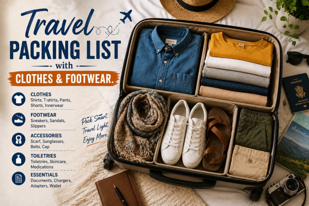 The Ultimate Travel Checklist: Never Forget These 50 Essentials Clothing 1024x683