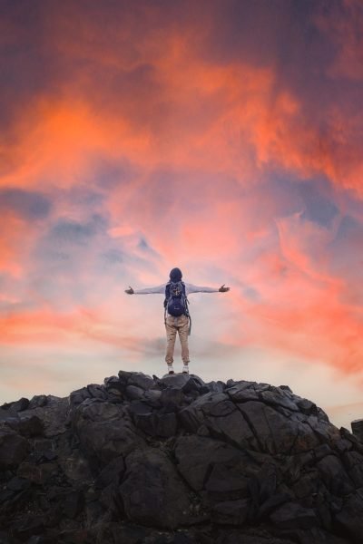 man, adventure, alone, happy, travel, sky, nature